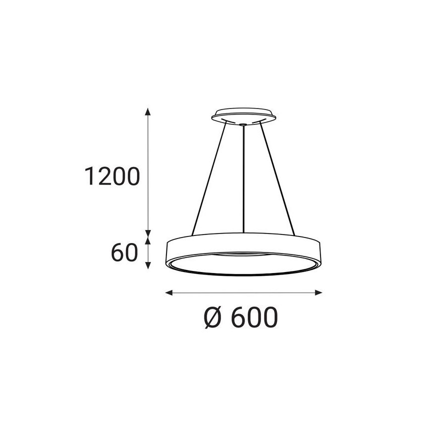 LED2 - LED-riippuvalaisin BELLA LED/50W/230V 3000K d. 60 cm valkoinen