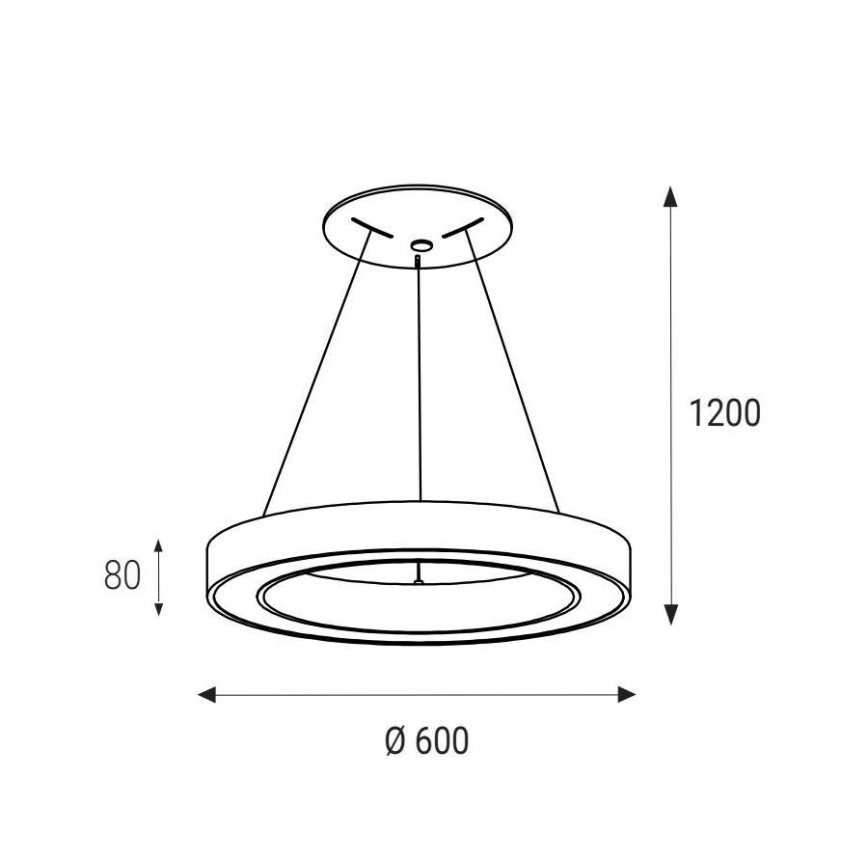 LED2 - LED Riippuvalaisin SATURN LED/50W/230V 3000K d. 60 cm valkoinen