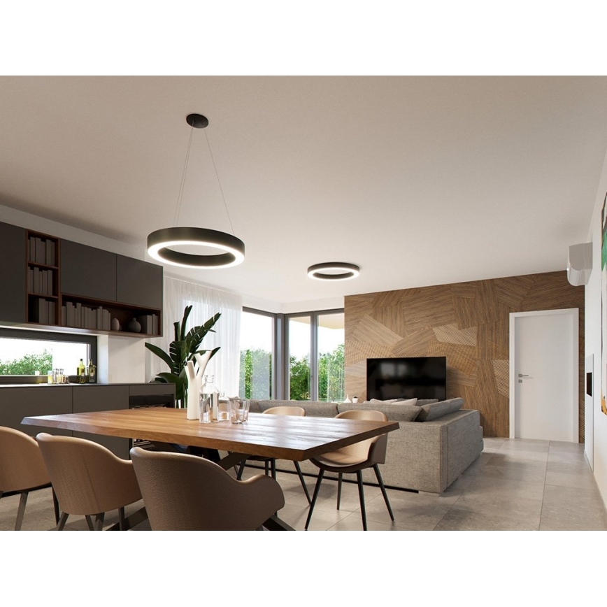 LED2 - LED Riippuvalaisin SATURN LED/80W/230V 3000K d. 80 cm musta