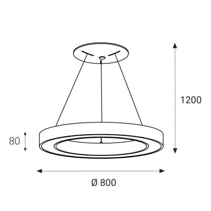 LED2 - LED Riippuvalaisin SATURN LED/80W/230V 3000K d. 80 cm musta
