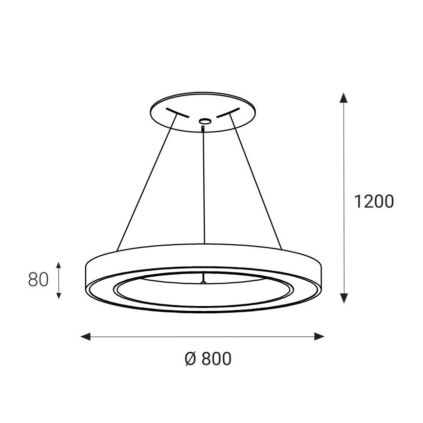 LED2 - LED Riippuvalaisin SATURN LED/80W/230V 3000K d. 80 cm musta