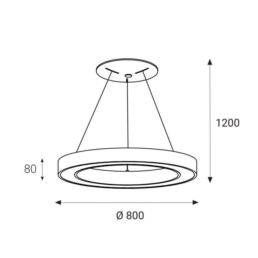 LED2 - LED Riippuvalaisin SATURN LED/80W/230V 3000K d. 80 cm valkoinen