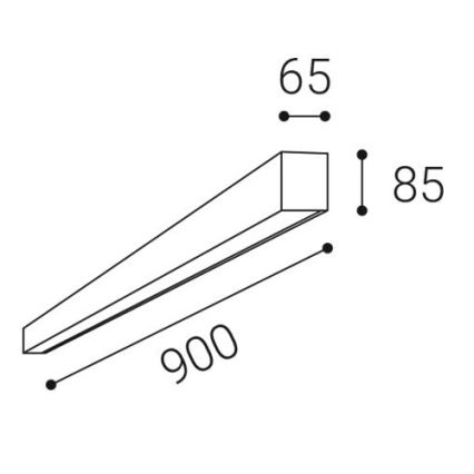 LED2 - LINO LED-kattovalaisin LED/24W/230V 3000/3500/4000K 90 cm musta
