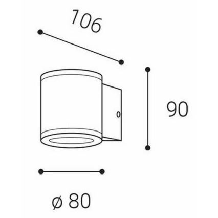 LED2 - Ulkoseinävalaisin MIDO 1xGU10/50W/230V antrasiitti IP54
