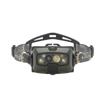 Ledlenser HF8R Core RGB - himmennettävä ladattava LED-otsalamppu, 3700 mAh, IP68, 1600 lm, 90 h, vihreä