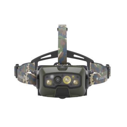 Ledlenser HF8R Core RGB - himmennettävä ladattava LED-otsalamppu, 3700 mAh, IP68, 1600 lm, 90 h, vihreä