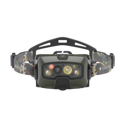 Ledlenser HF8R Core RGB - himmennettävä ladattava LED-otsalamppu, 3700 mAh, IP68, 1600 lm, 90 h, vihreä