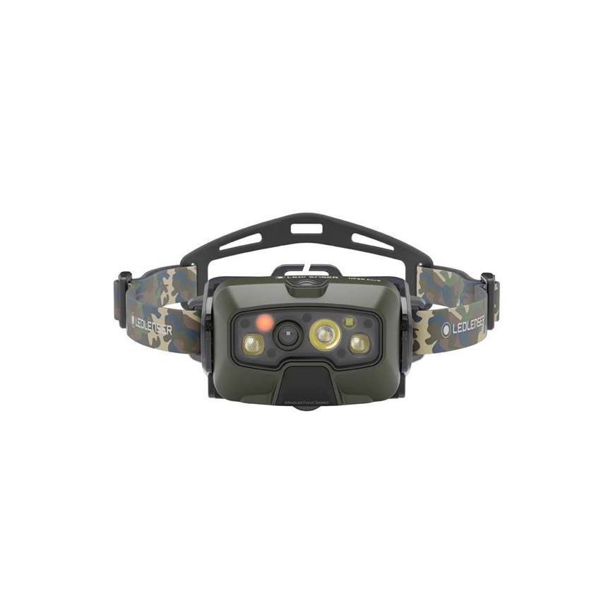 Ledlenser HF8R Core RGB - himmennettävä ladattava LED-otsalamppu, 3700 mAh, IP68, 1600 lm, 90 h, vihreä