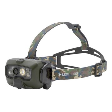 Ledlenser HF8R Core RGB - himmennettävä ladattava LED-otsalamppu, 3700 mAh, IP68, 1600 lm, 90 h, vihreä