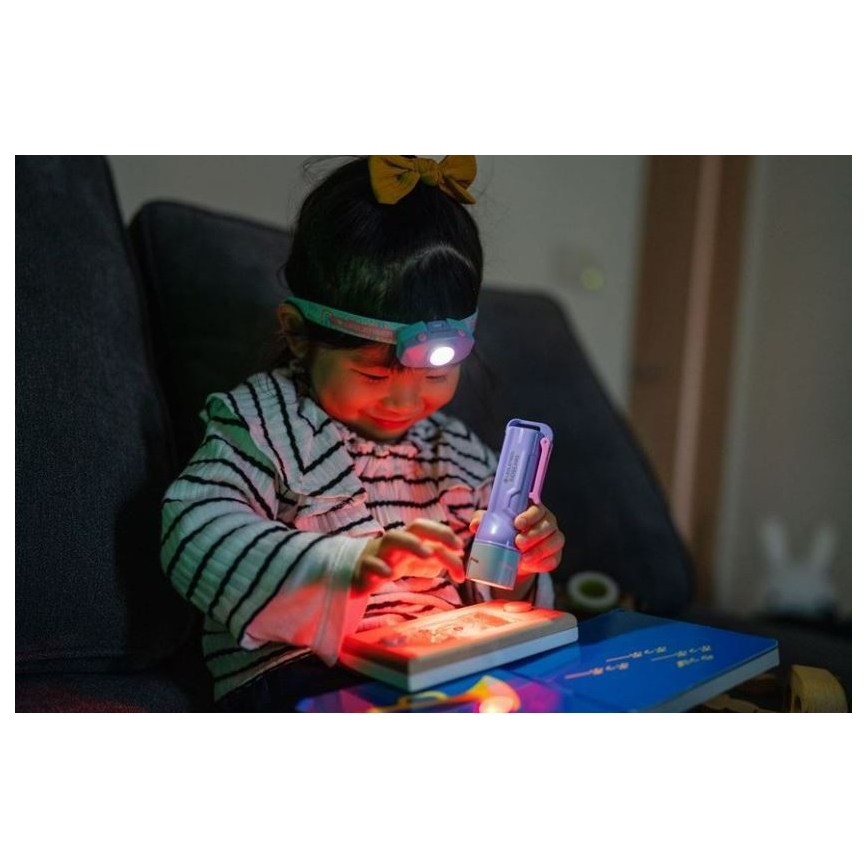 Ledlenser KIDBEAM4 RAINBOW - himmennettävä lasten LED-taskulamppu LED/2xAAA IP44 violetti