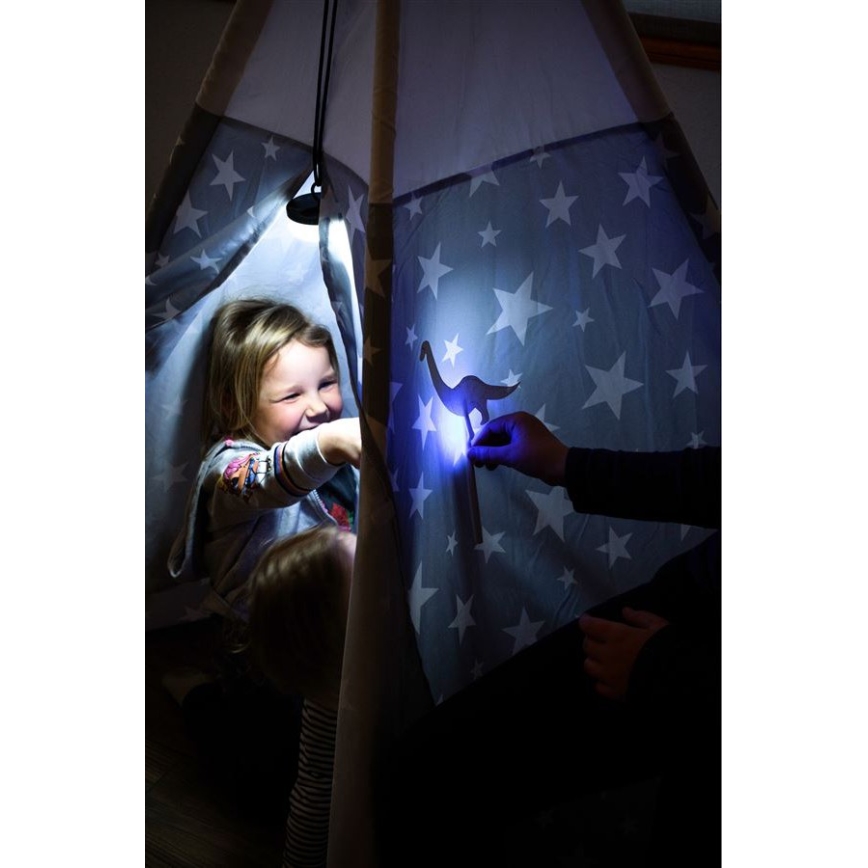 Ledlenser KIDCAMP6 DINO - LED-himennettävä kannettava lamppu, LED/3xAAA, IP44, vihreä