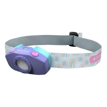 Ledlenser KIDLED2 RAINBOW - himmennettävä lasten otsalamppu LED/1xAAA IPX4 40 lm 20h violetti
