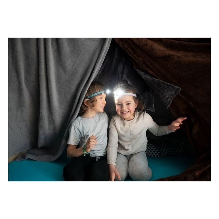 Ledlenser KIDLED4R DINO - himmennettävä ladattava lasten otsalamppu LED/280 mAh IPX4 40 lm 18 h vihreä