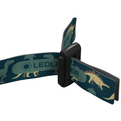 Ledlenser KIDLED4R DINO - himmennettävä ladattava lasten otsalamppu LED/280 mAh IPX4 40 lm 18 h vihreä