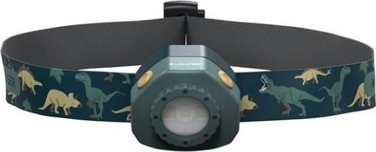 Ledlenser KIDLED4R DINO - himmennettävä ladattava lasten otsalamppu LED/280 mAh IPX4 40 lm 18 h vihreä