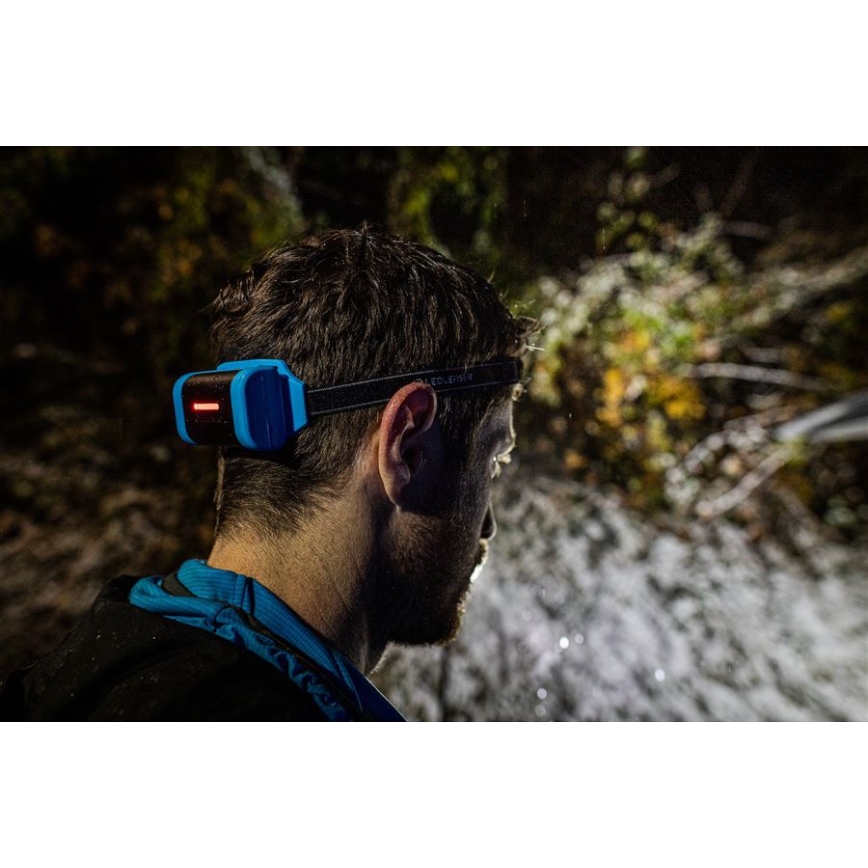 Ledlenser NEO9R - himmennettävä ladattava LED-otsalamppu LED/5000 mAh IP54 1200 lm 120h musta/sininen