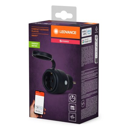 Ledvance - Älykäs ulko pistoke SMART+ 3680W/230V/Tyyppi F/SCHUKO 16A IP44 musta