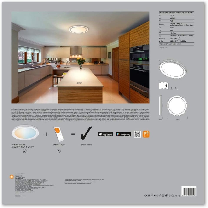 Ledvance - LED Himmennysvalo SMART+ FRAME LED/32W/230V 3000K-6500K Wi-Fi
