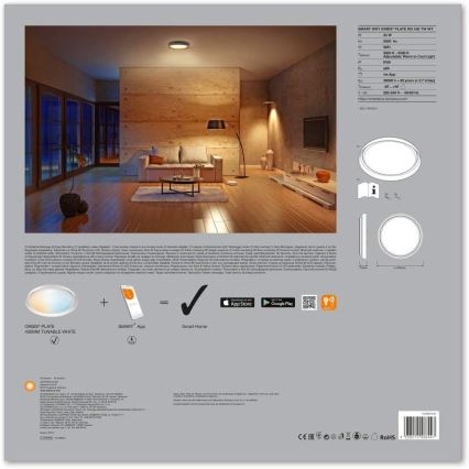 Ledvance - LED Himmennysvalo SMART+ PLATE LED/24W/230V 3000K-6500K Wi-Fi