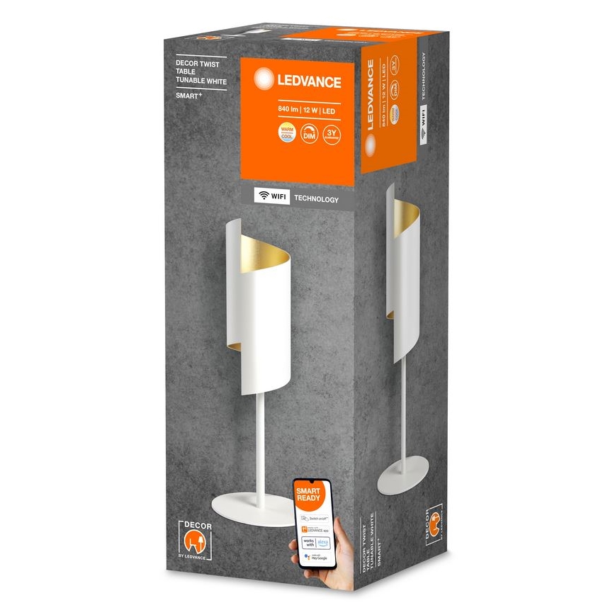 Ledvance - Himmennettävä LED-pöytävalaisin SMART+ DECOR TWIST LED/12W/230V 3000-6500K Wi-Fi valkoinen