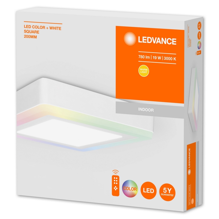 Ledvance - Himmennettävä LED-RGB-kattovalaisin LED/19W/230V + Kauko-ohjaus