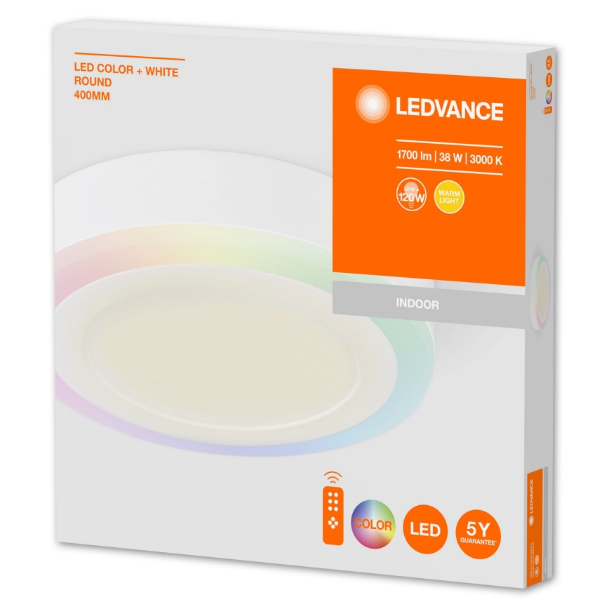 Ledvance - Himmennettävä LED-RGB-kattovalaisin LED/38W/230V + Kauko-ohjaus