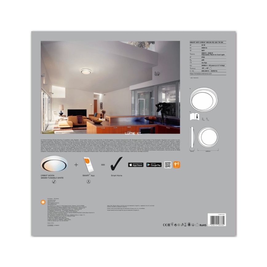 Ledvance - LED RGB Himmennysvalo SMART+ KITE LED/18W/230V 3000K-6500K Wi-Fi