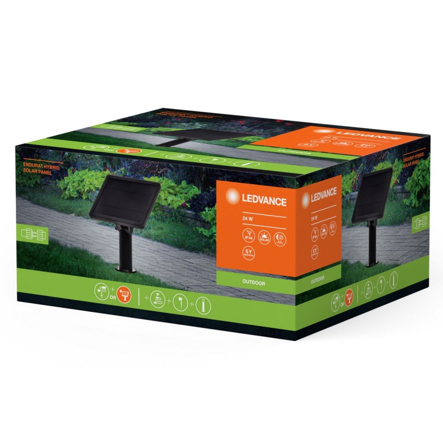 Ledvance - Hybridi aurinkokennopaneeli ENDURA 24W/12V 2000 mAh IP67