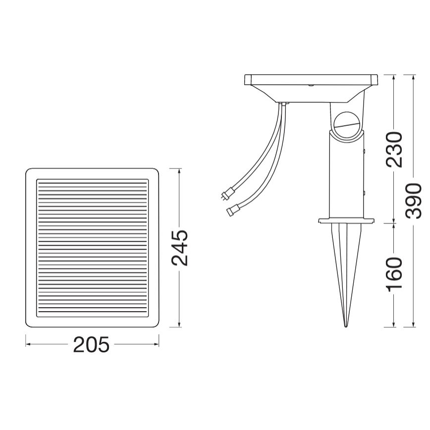 Ledvance - Hybridi aurinkokennopaneeli ENDURA 24W/12V 2000 mAh IP67
