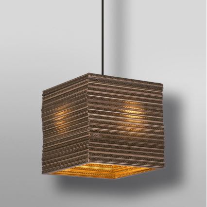 Ledvance - Kattokruunu johdossa DECOR CARDBOARD 1xE27/15W/230V 25x25 cm