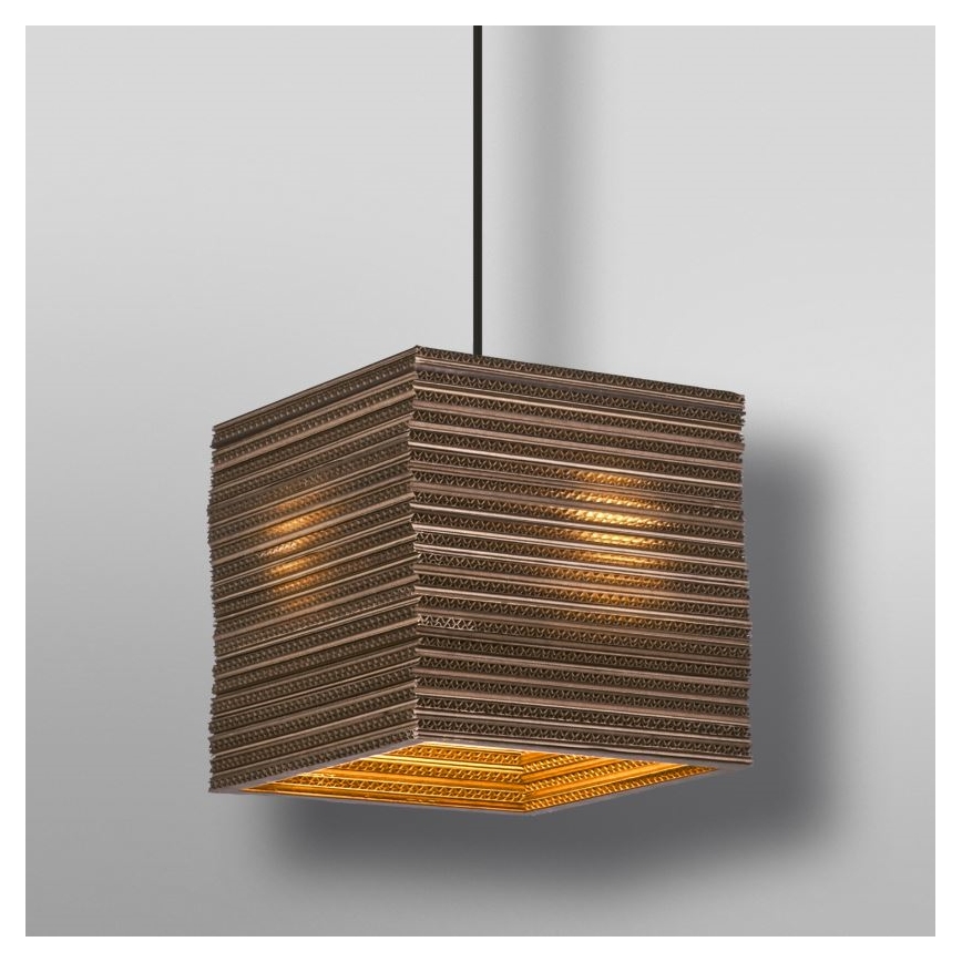 Ledvance - Kattokruunu johdossa DECOR CARDBOARD 1xE27/15W/230V 25x25 cm