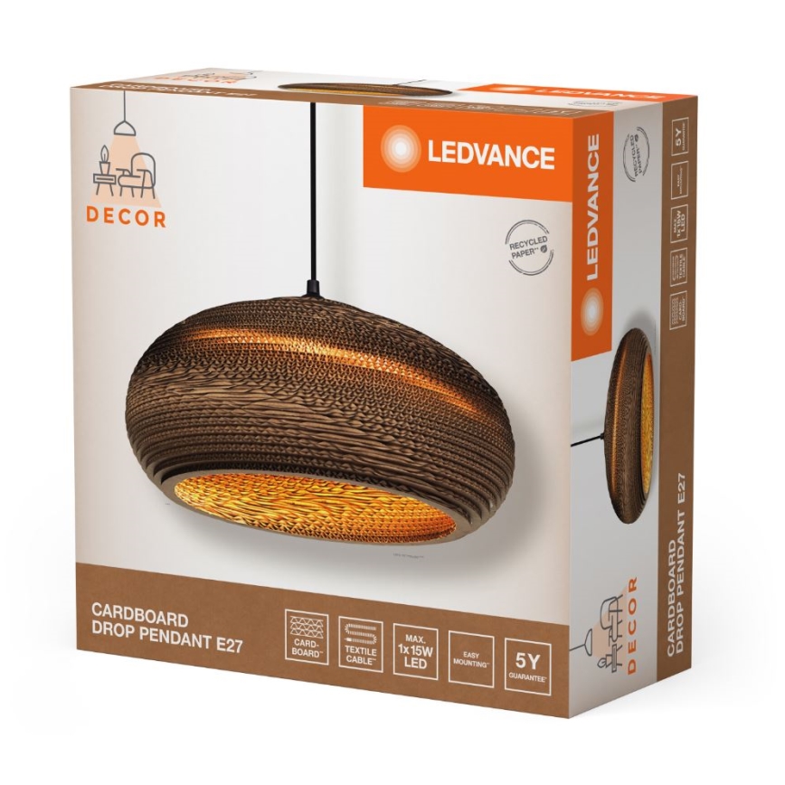 Ledvance - Kattokruunu johdossa DECOR CARDBOARD 1xE27/15W/230V halkaisija 40 cm