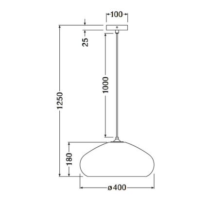 Ledvance - Kattokruunu johdossa DECOR CARDBOARD 1xE27/15W/230V halkaisija 40 cm