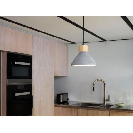 Ledvance - Kattokruunu johdossa DECOR CONCRETE 1xE27/15W/230V halkaisija 22 cm betoni harmaa