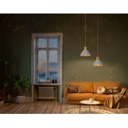 Ledvance - Kattokruunu johdossa DECOR CONCRETE 1xE27/15W/230V halkaisija 22 cm betoni harmaa