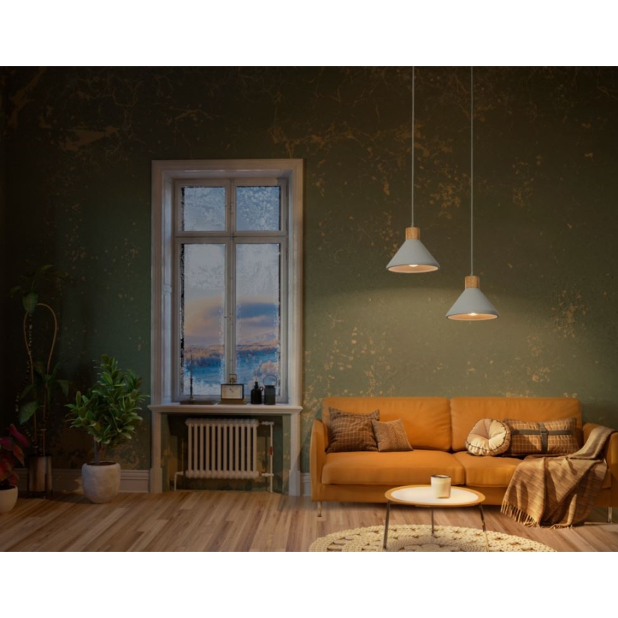 Ledvance - Kattokruunu johdossa DECOR CONCRETE 1xE27/15W/230V halkaisija 22 cm betoni harmaa