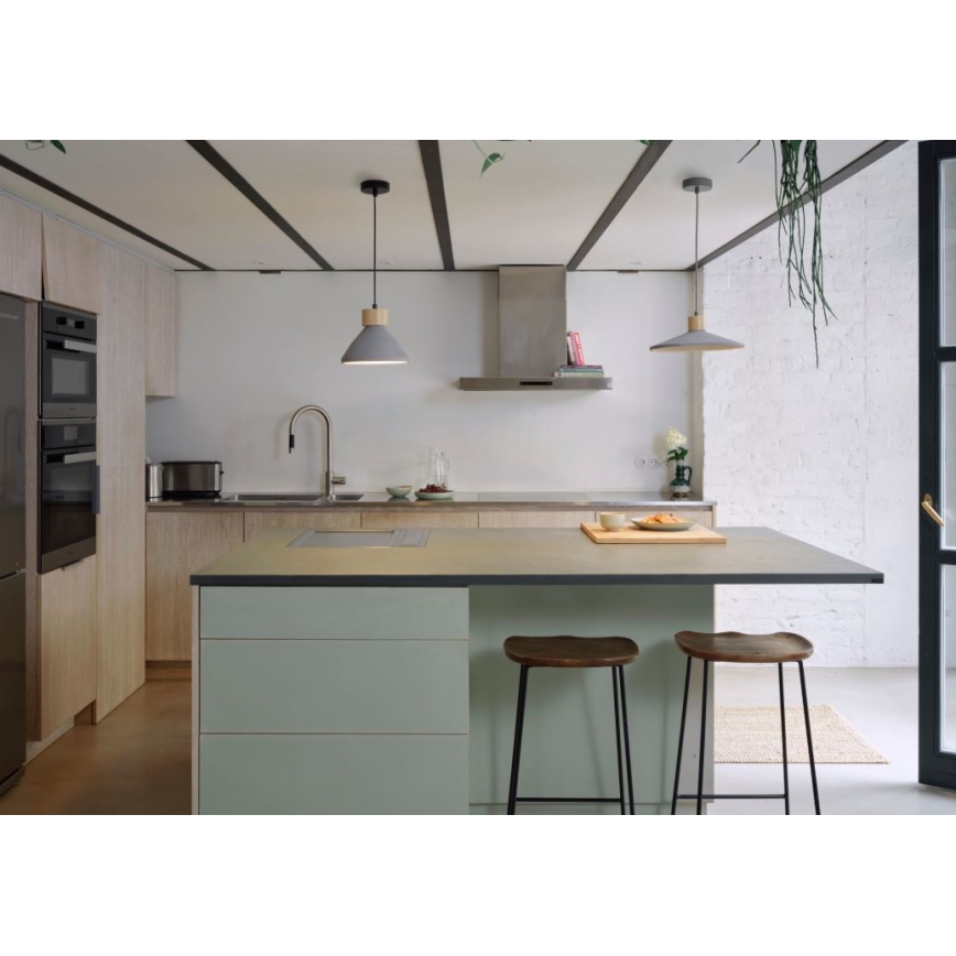 Ledvance - Kattokruunu johdossa DECOR CONCRETE 1xE27/15W/230V halkaisija 22 cm betoni harmaa