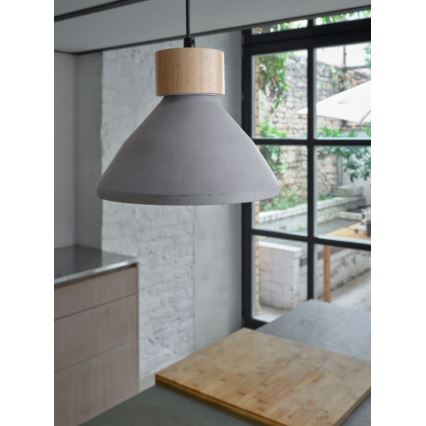 Ledvance - Kattokruunu johdossa DECOR CONCRETE 1xE27/15W/230V halkaisija 22 cm betoni harmaa