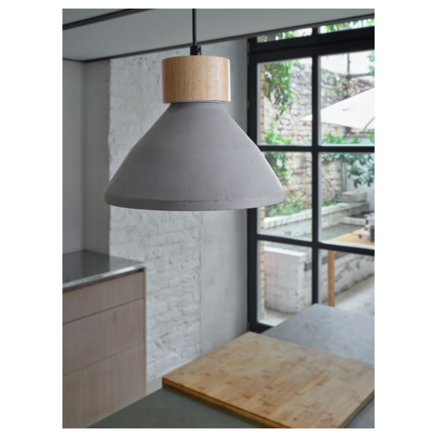 Ledvance - Kattokruunu johdossa DECOR CONCRETE 1xE27/15W/230V halkaisija 22 cm betoni harmaa
