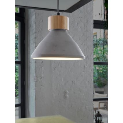 Ledvance - Kattokruunu johdossa DECOR CONCRETE 1xE27/15W/230V halkaisija 22 cm betoni harmaa