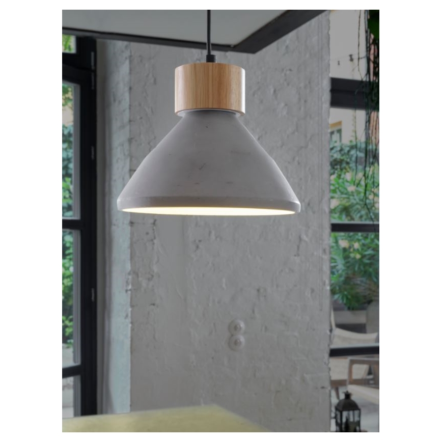 Ledvance - Kattokruunu johdossa DECOR CONCRETE 1xE27/15W/230V halkaisija 22 cm betoni harmaa