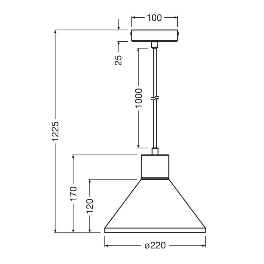 Ledvance - Kattokruunu johdossa DECOR CONCRETE 1xE27/15W/230V halkaisija 22 cm betoni harmaa