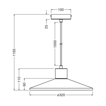Ledvance - Kattokruunu johdossa DECOR CONCRETE 1xE27/15W/230V halkaisija 32 cm betoni harmaa