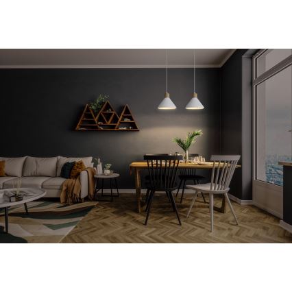 Ledvance - Kattokruunu johdossa DECOR PLASTER 1xE27/25W/230V halkaisija 22 cm muovit valkoinen