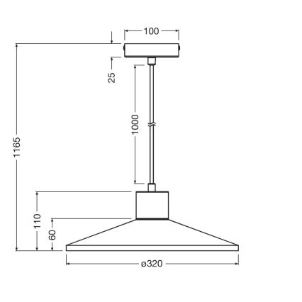 Ledvance - Kattokruunu johdossa DECOR PLASTER 1xE27/25W/230V halkaisija 32 cm muovit valkoinen