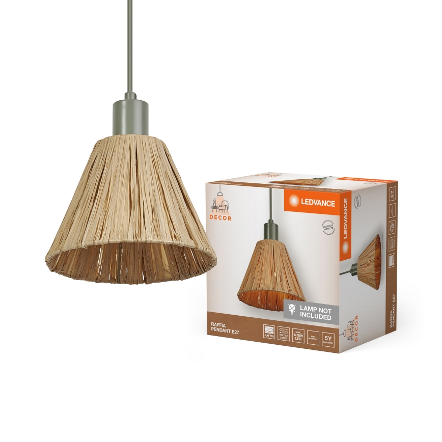Ledvance - Kattokruunu johdossa DECOR RAFFIA 1xE27/15W/230V