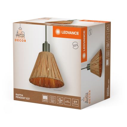 Ledvance - Kattokruunu johdossa DECOR RAFFIA 1xE27/15W/230V