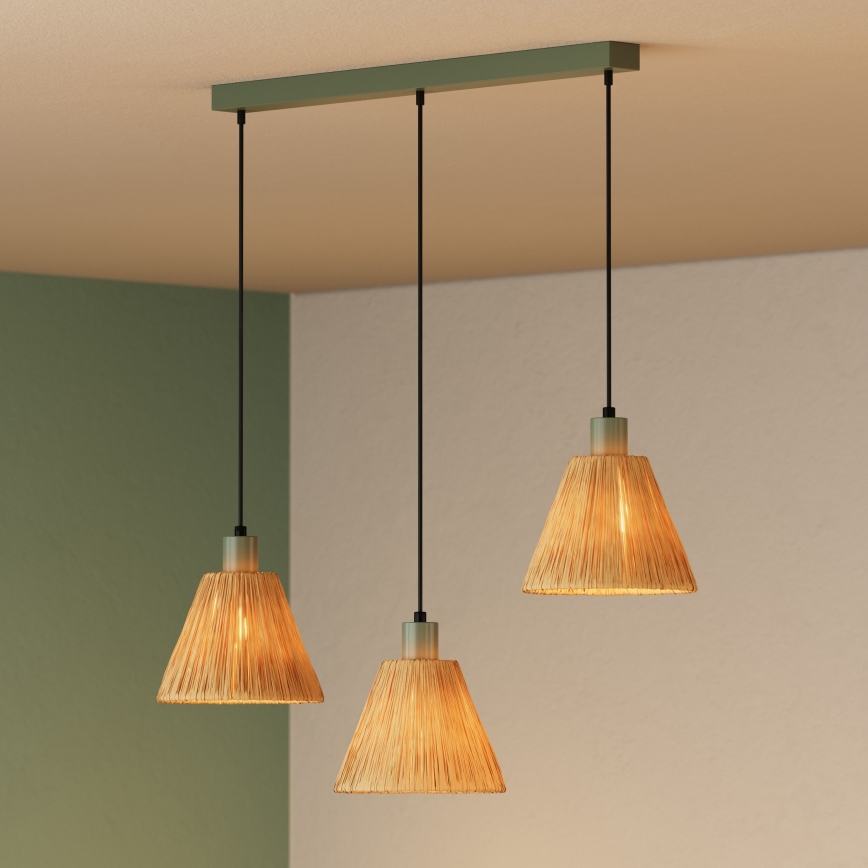 Ledvance - Kattokruunu johdossa DECOR RAFFIA 3xE27/15W/230V juuttinaru