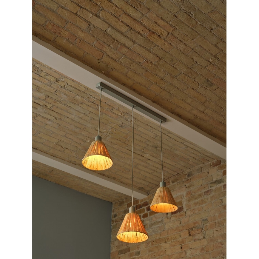 Ledvance - Kattokruunu johdossa DECOR RAFFIA 3xE27/15W/230V juuttinaru