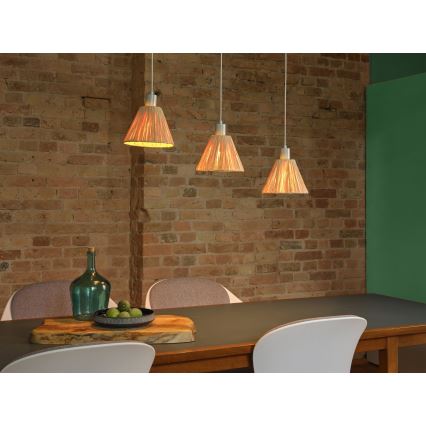 Ledvance - Kattokruunu johdossa DECOR RAFFIA 3xE27/15W/230V juuttinaru